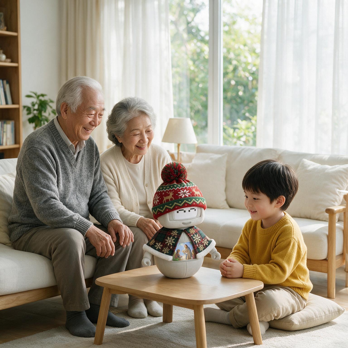 Magi telling a story to a family