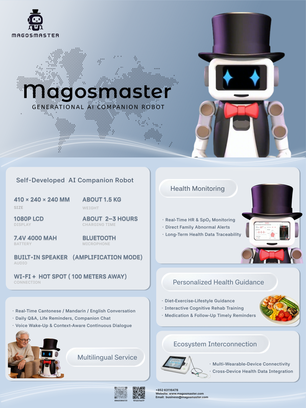 Magos Care companion with a senior